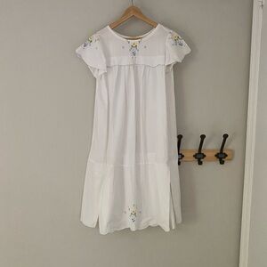 Vintage White Floral Midi Dress